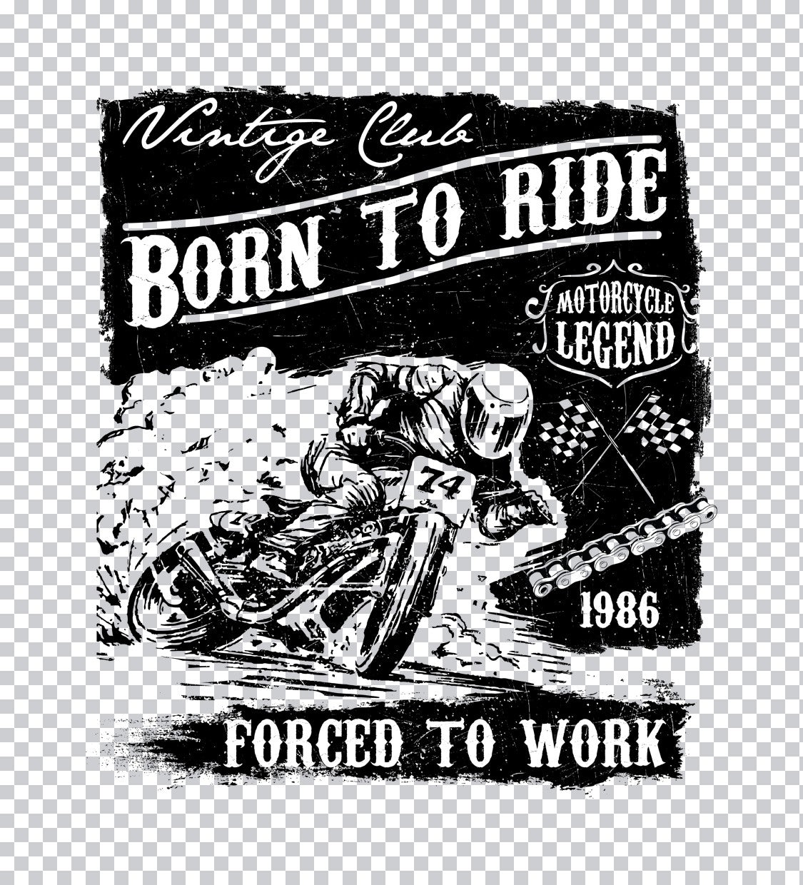 Born To Ride Legend DTF Transfer