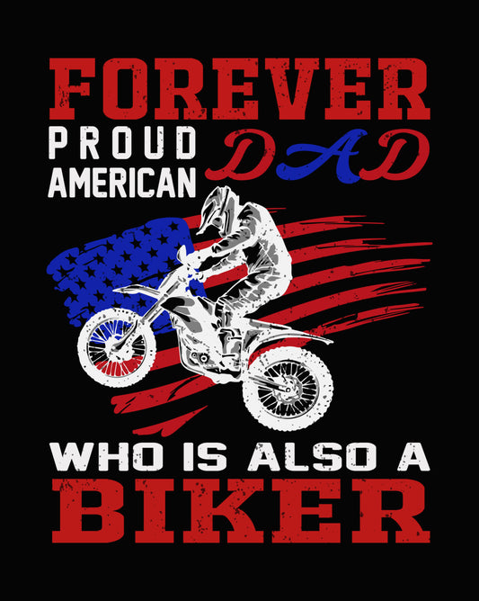 American Biker Dad Motocross DTF Transfer