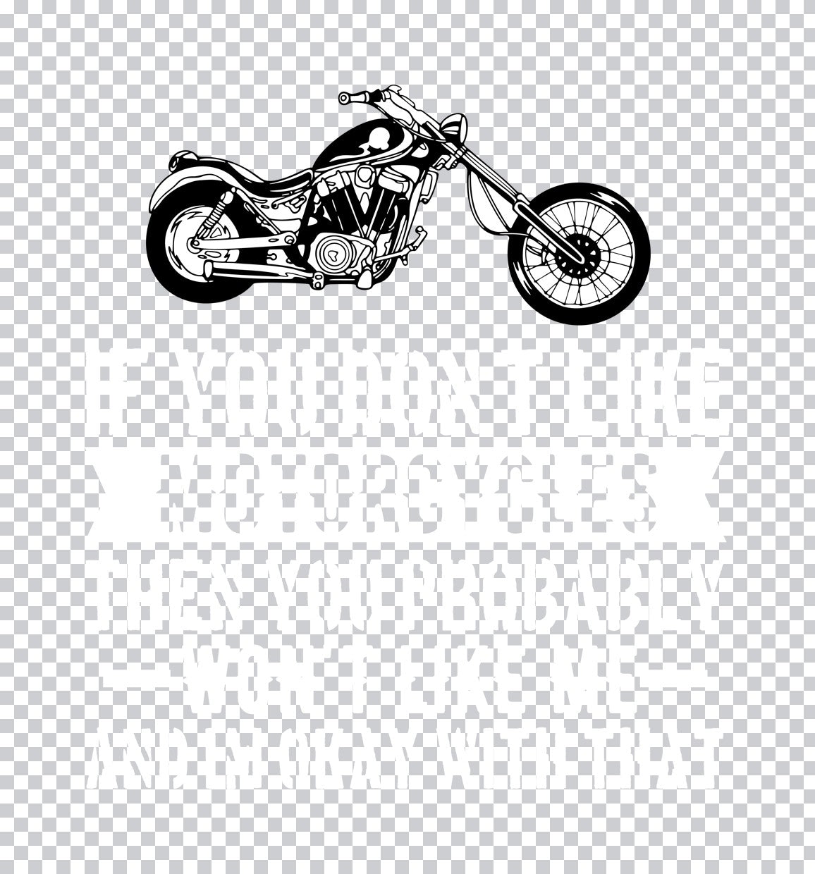 Classic Chopper Motorcycle Silhouette DTF Transfer