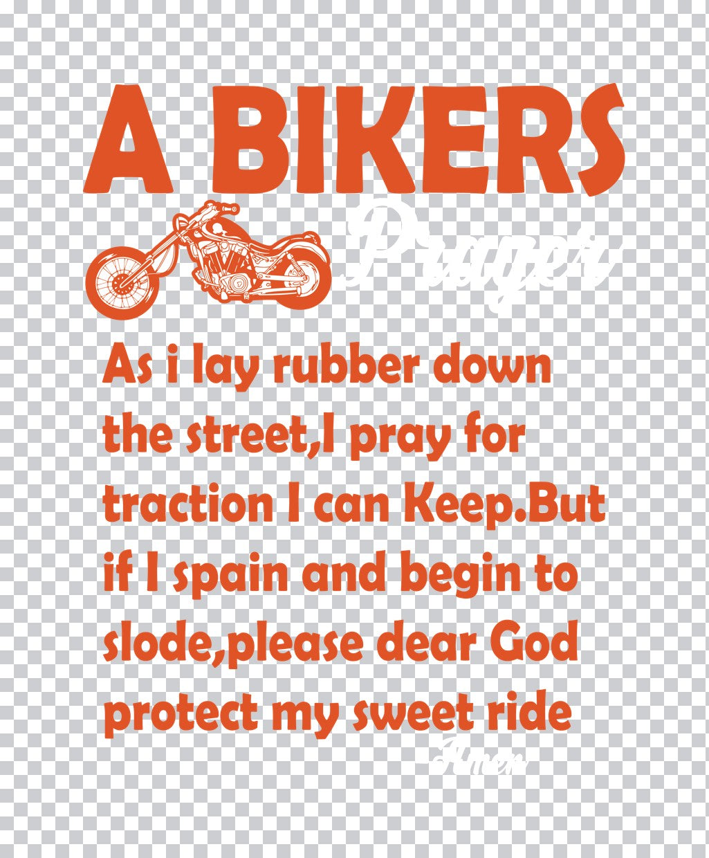 Biker Prayer Motorcycle DTF Transfer