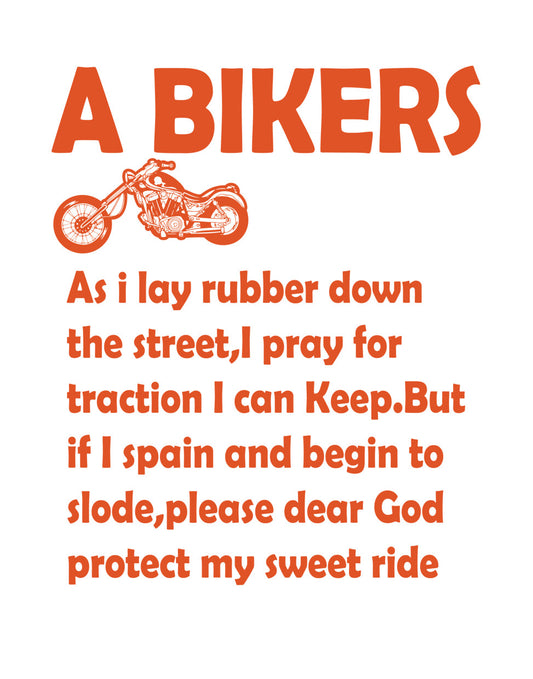 Biker Prayer Motorcycle DTF Transfer