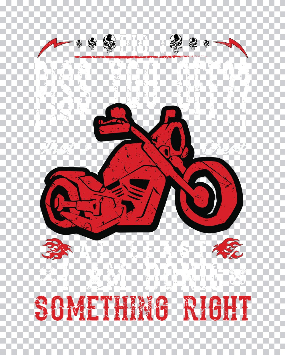 Skull Lightning Motorcycle Graphic DTF Transfer