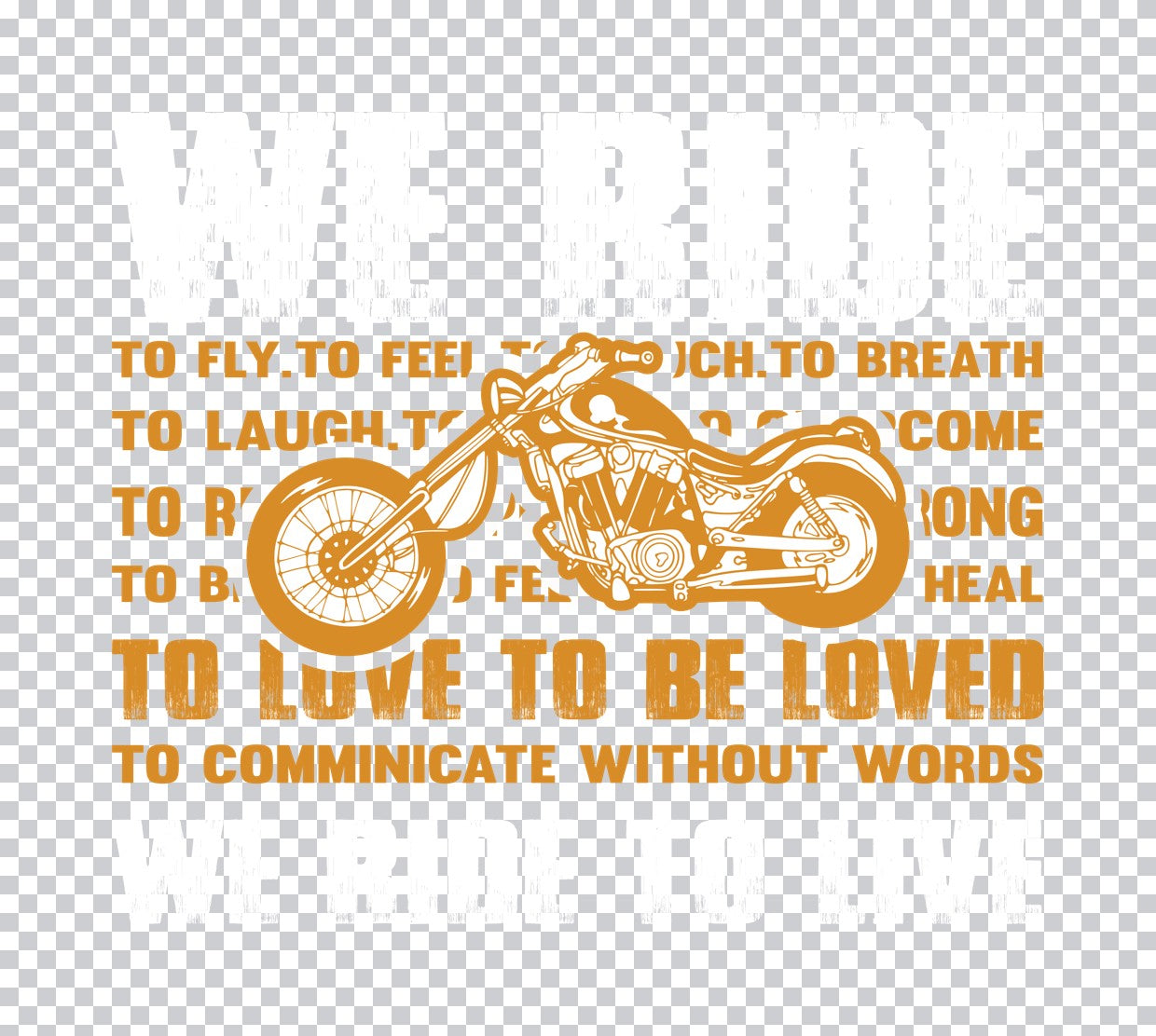 Biker Soul Chopper Silhouette DTF Transfer