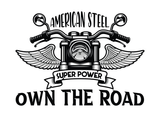 American Steel Motorcycle Wings DTF Transfer