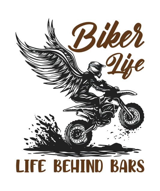Winged Biker Life Dirtbike DTF Transfer