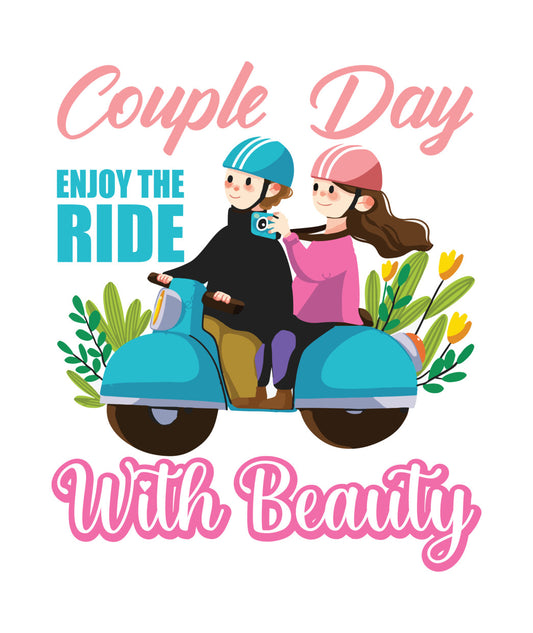 Couple Day Scooter Ride DTF Transfer