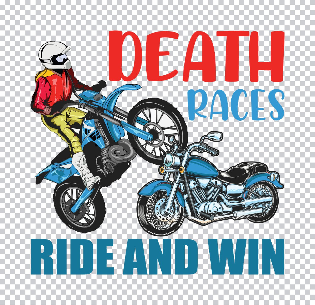 Dual Motorcycle Race Graphic DTF Transfer