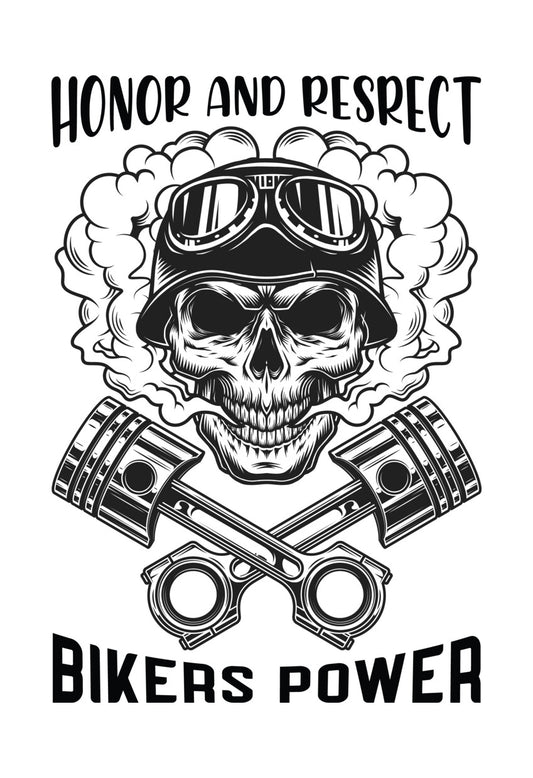 Biker Skull With Pistons DTF Transfer