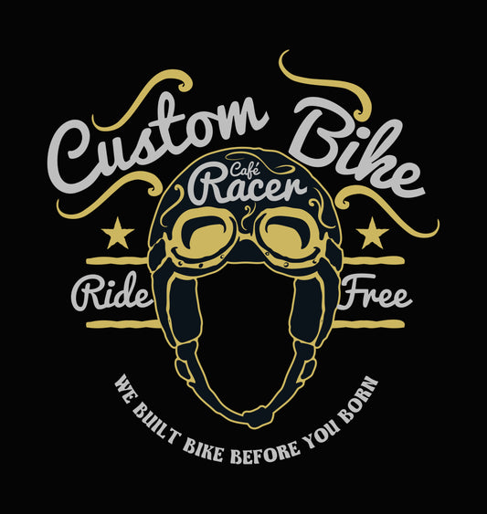 Custom Cafe Racer Helmet DTF Transfer