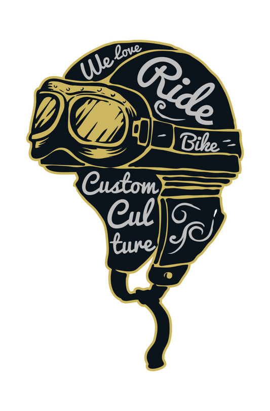 Vintage Biker Helmet Culture DTF Transfer