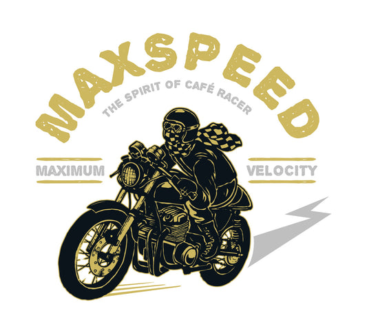 Maxspeed Cafe Racer Biker DTF Transfer