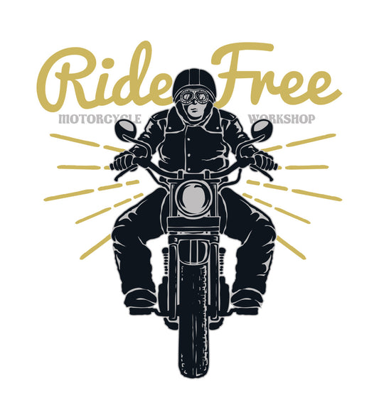 Ride Free Motorcycle Workshop DTF Transfer