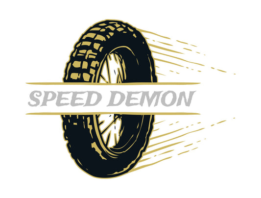 Speed Demon Motion Tire DTF Transfer