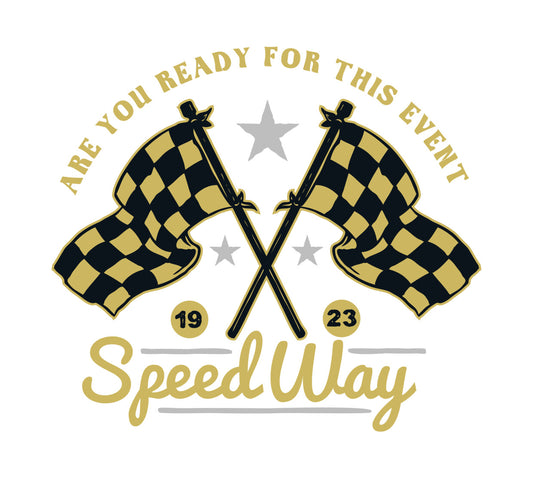Speed Way Checkered Flag DTF Transfer