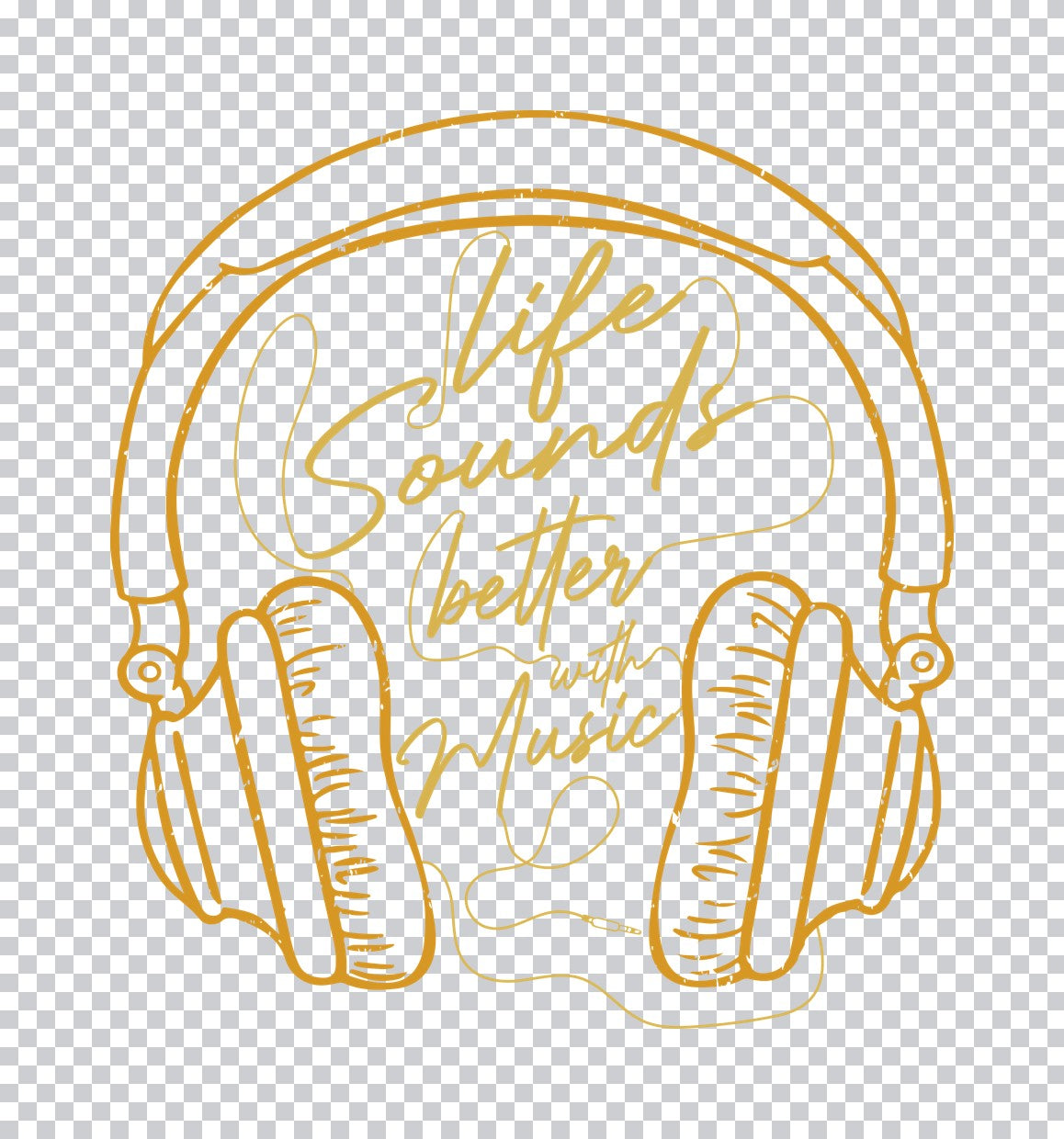 Life Sounds Better With Music DTF Transfer