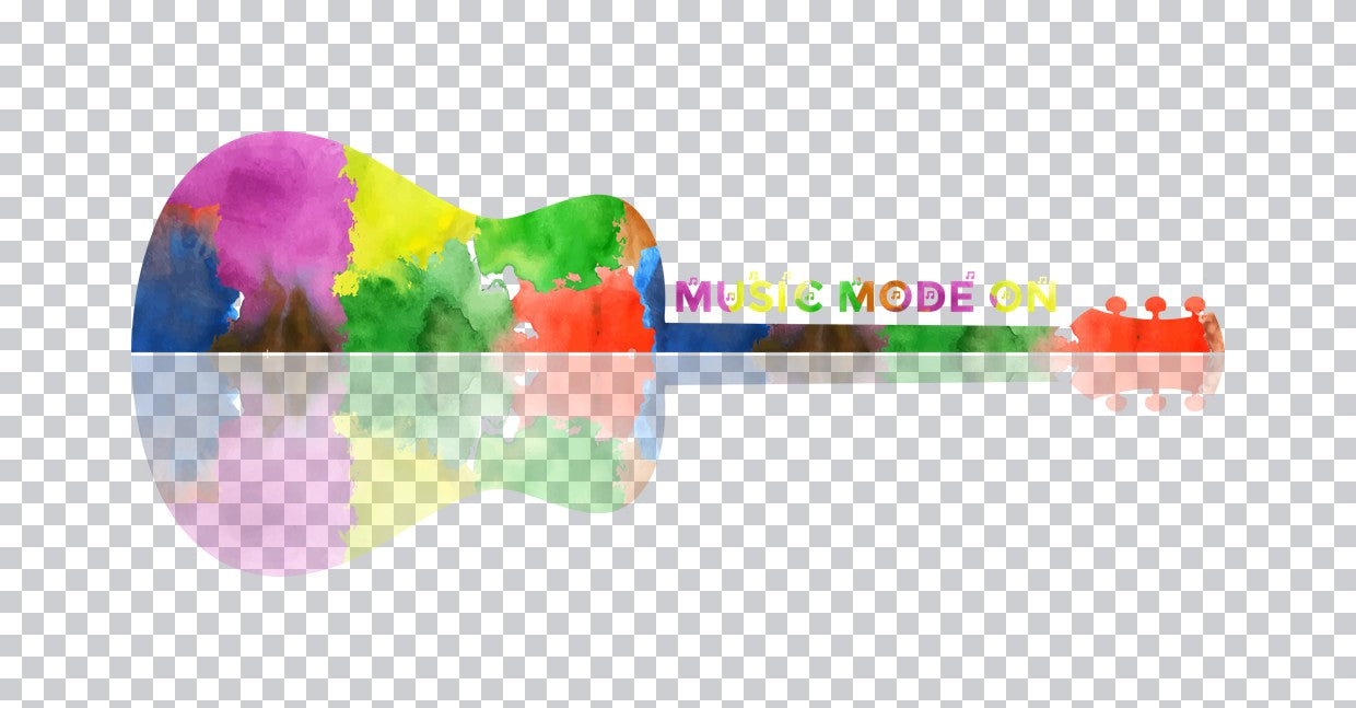 Music Mode On Watercolor Guitar DTF Transfer