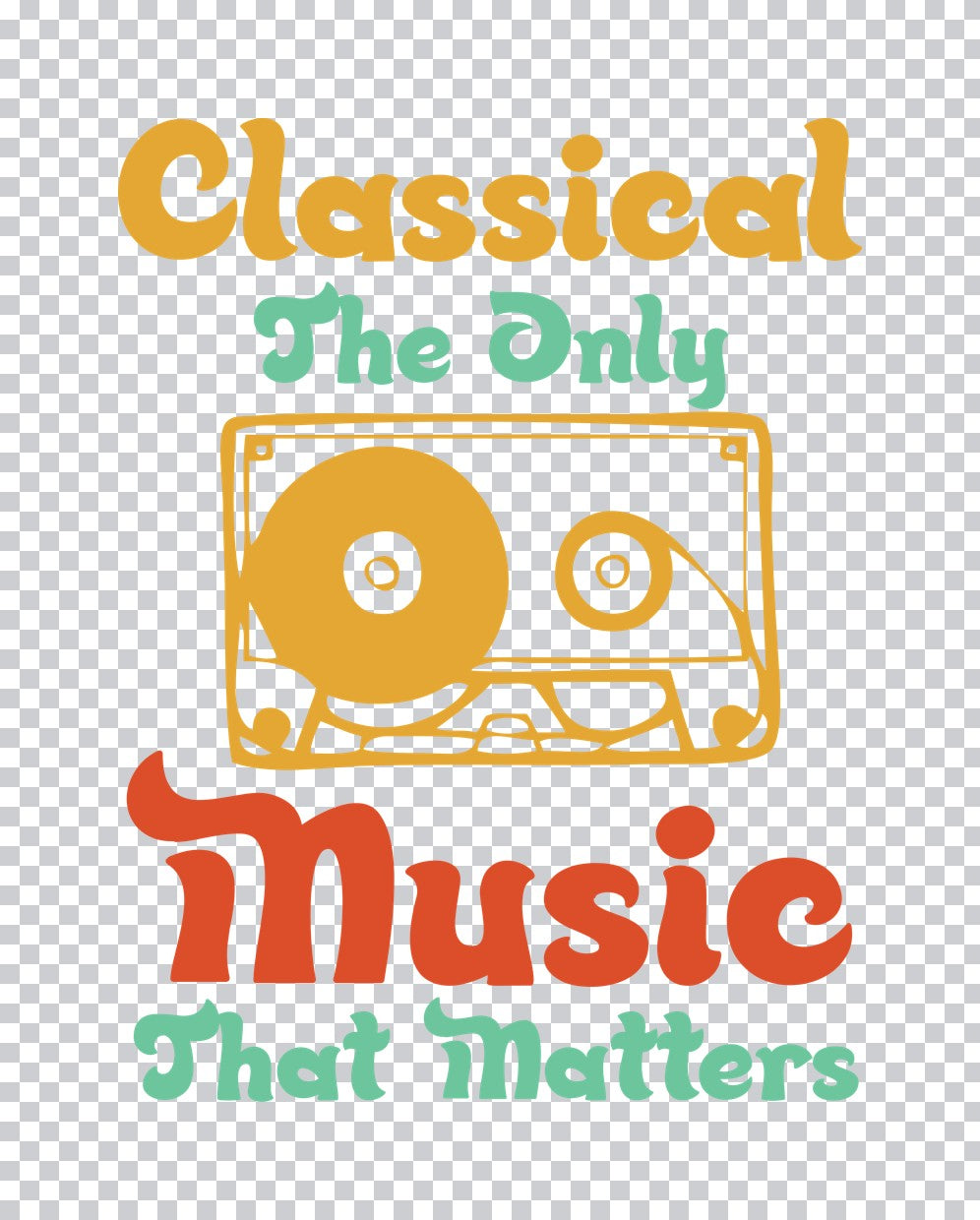 Retro Cassette Tape Music Lover DTF Transfer