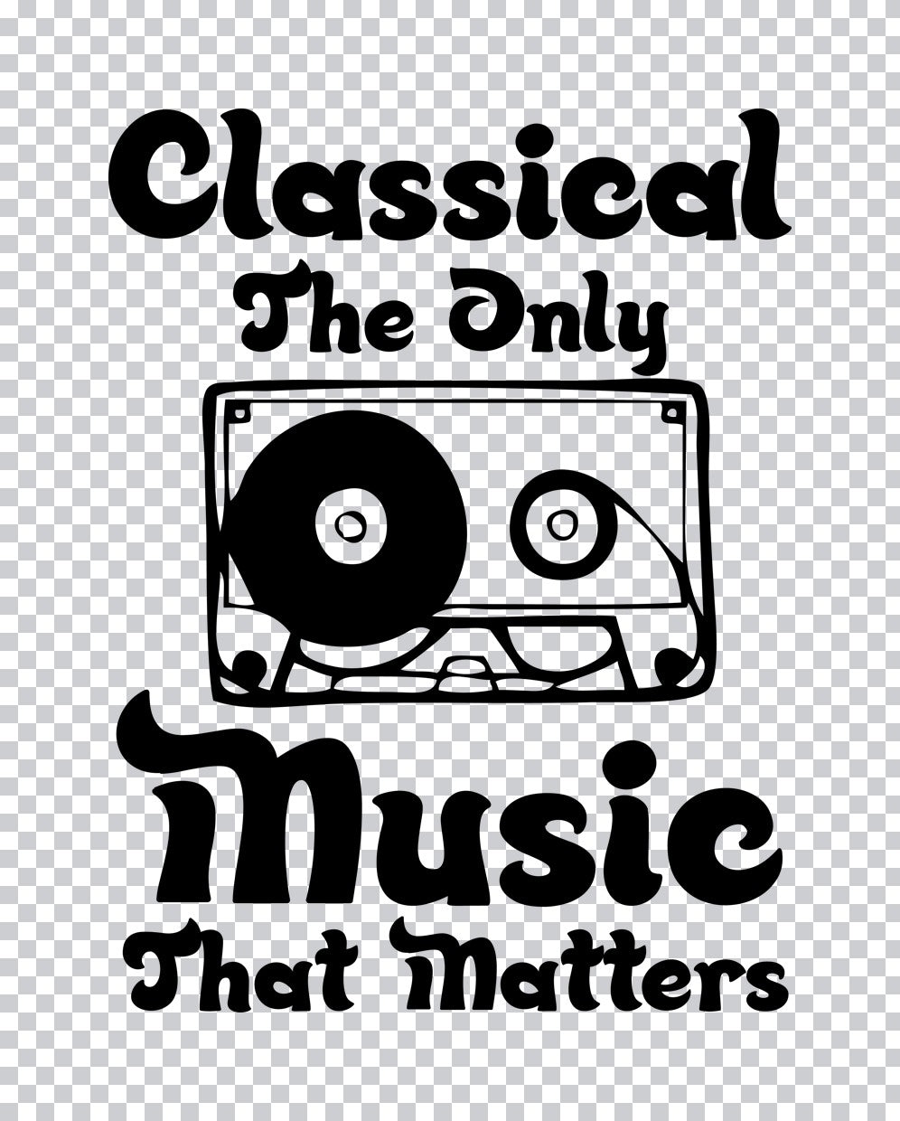 Minimalist Cassette Tape Music DTF Transfer