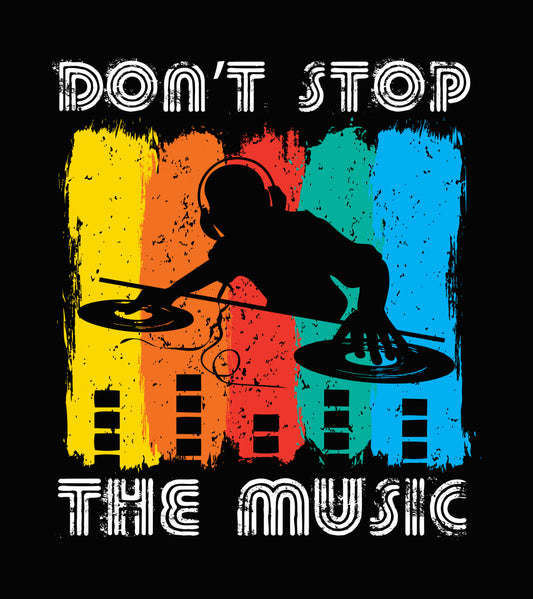 DJ Turntable Retro Grunge DTF Transfer