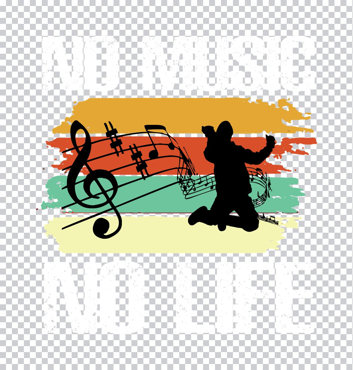 Retro Musician Sunset Silhouette DTF Transfer