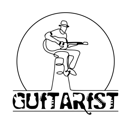 Minimalist Guitarist Silhouette DTF Transfer