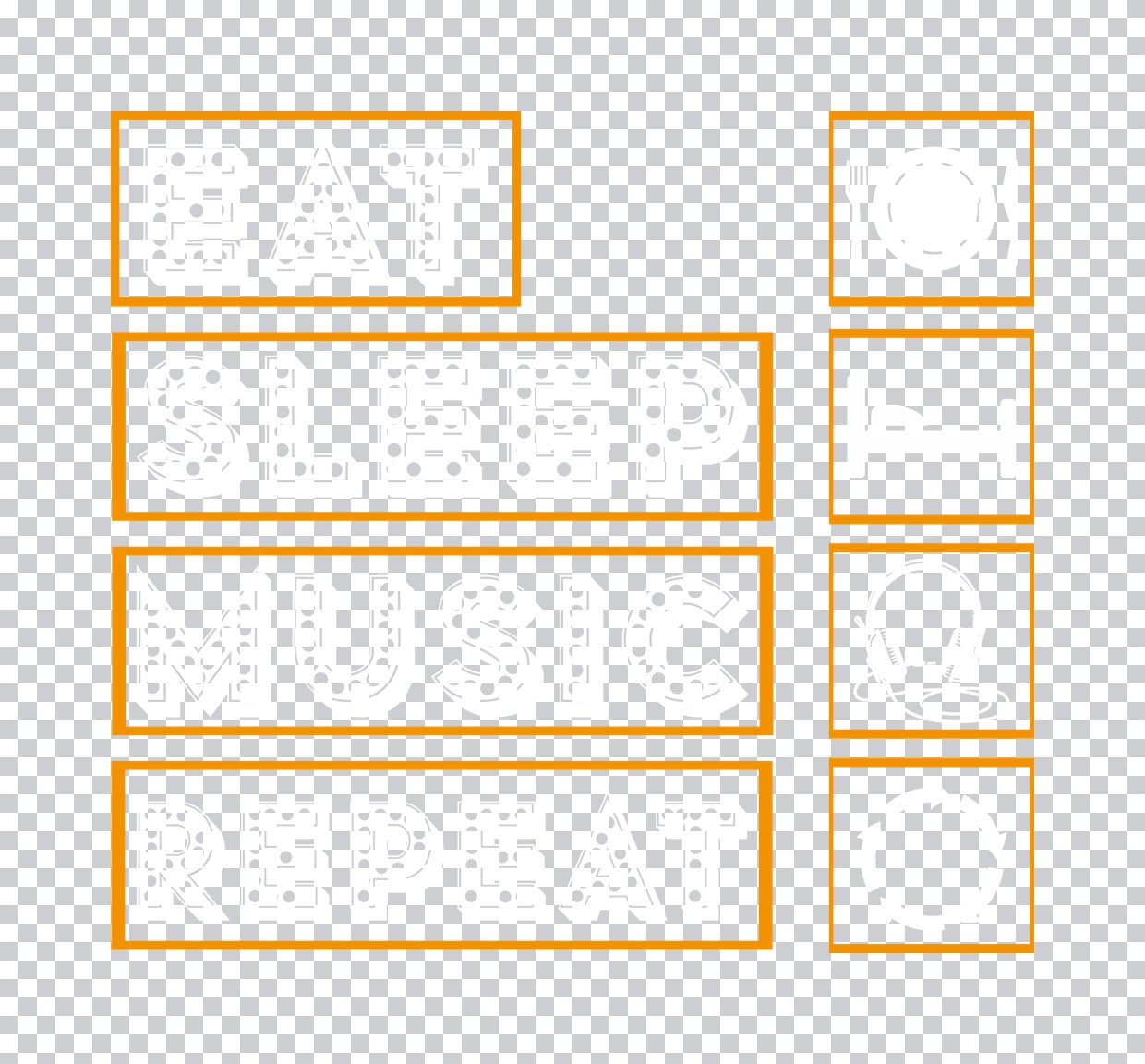 Orange Geometric Frame DTF Transfer