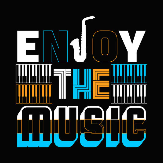 Piano Keyboard Music Typography DTF Transfer