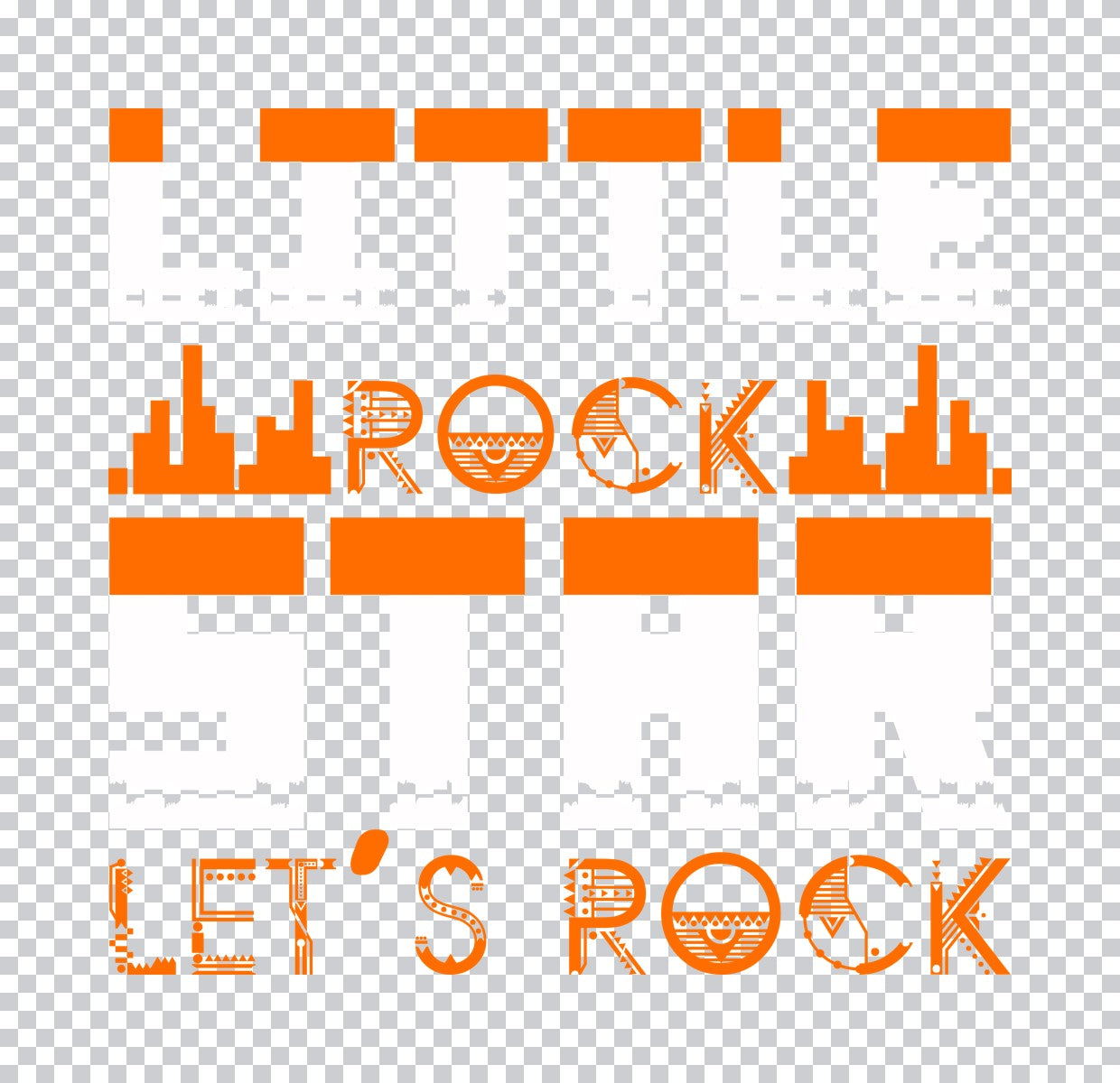 Let's Rock Geometric Skyline DTF Transfer