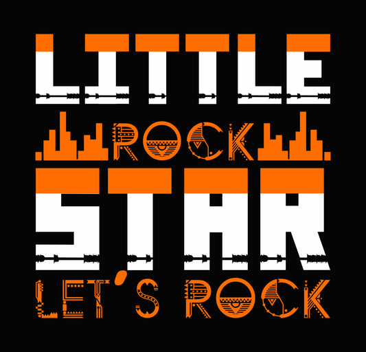 Let's Rock Geometric Skyline DTF Transfer