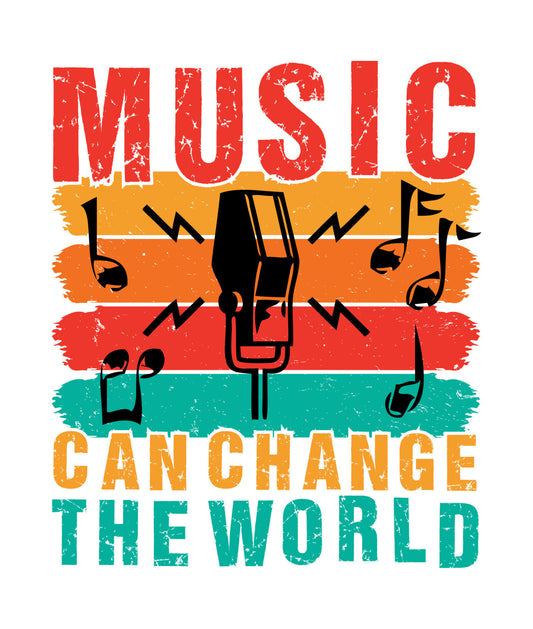 Retro Music Can Change The World DTF Transfer