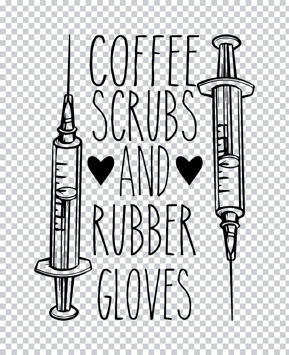 Coffee Scrubs And Rubber Gloves DTF Transfer