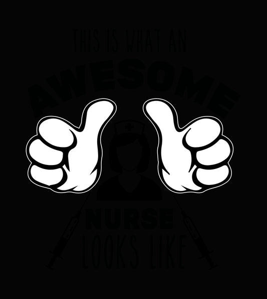 Awesome Nurse Silhouette DTF Transfer