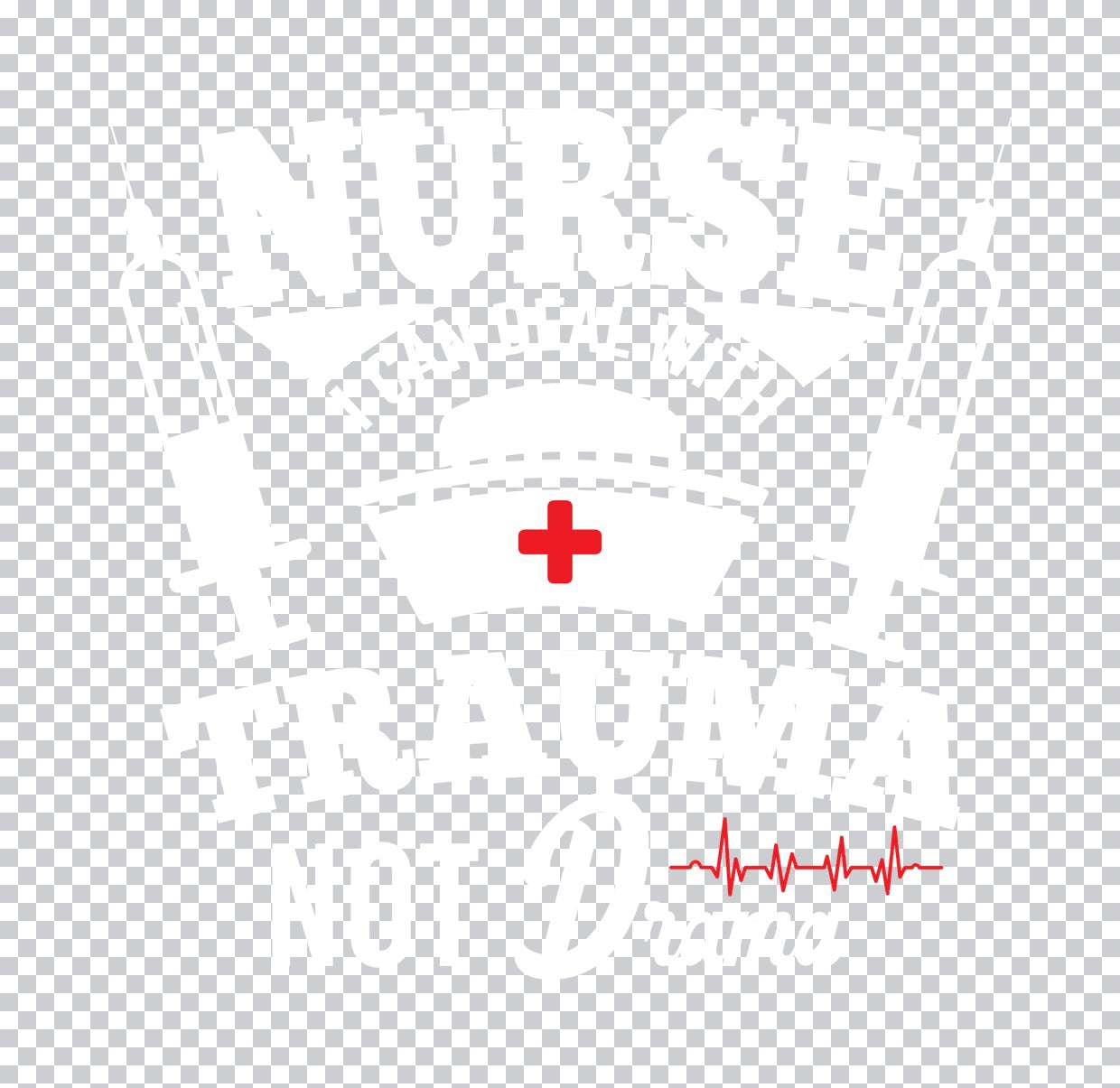 Medical Cross and Heartbeat DTF Transfer