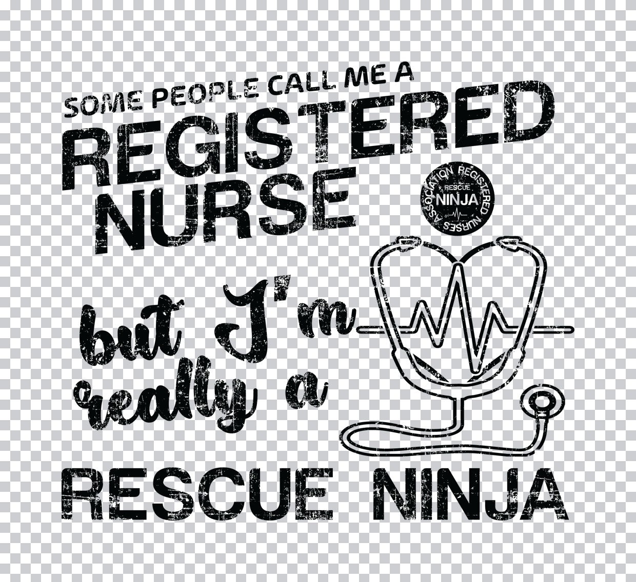 Registered Nurse Rescue Ninja DTF Transfer