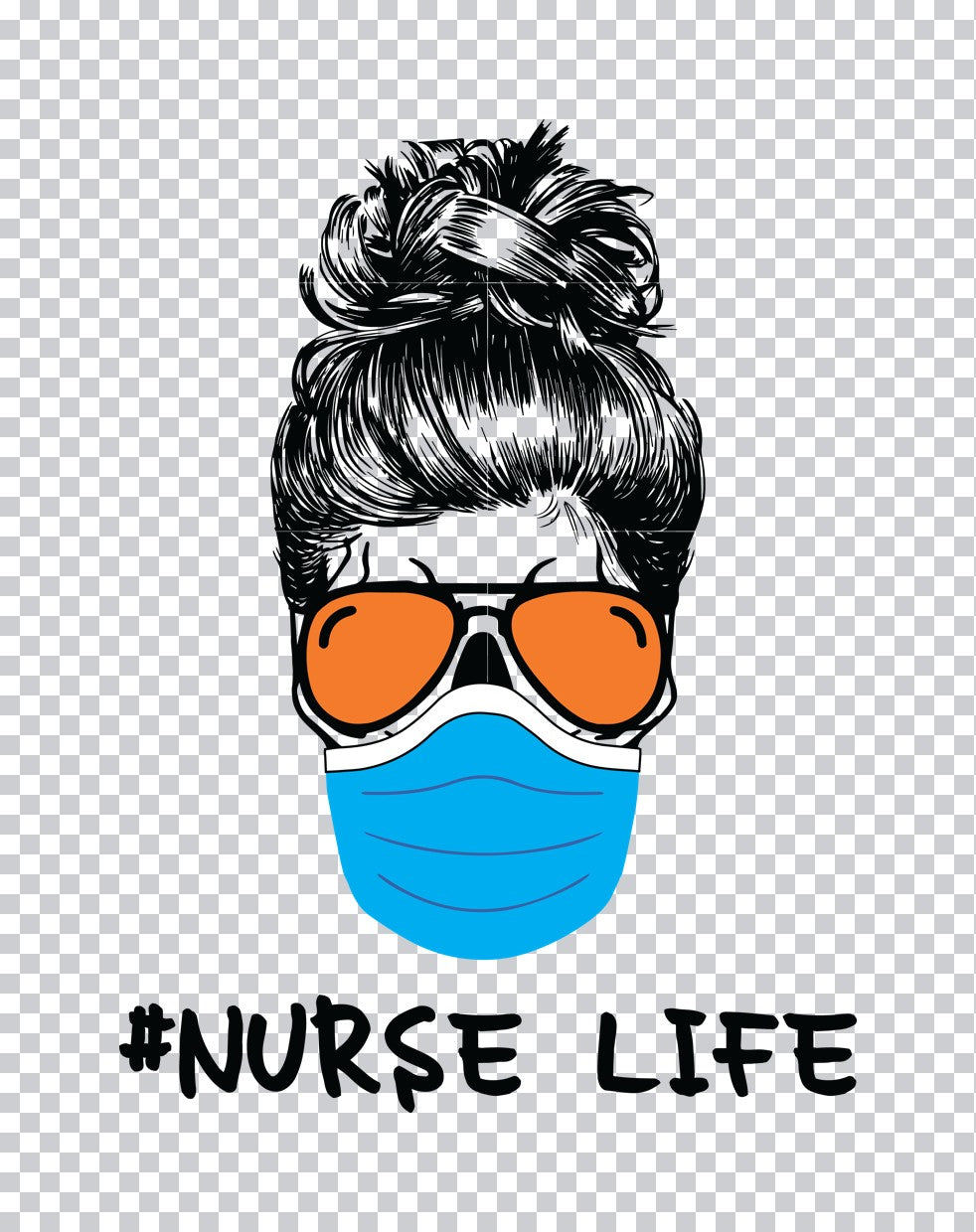 Nurse Life Messy Bun DTF Transfer