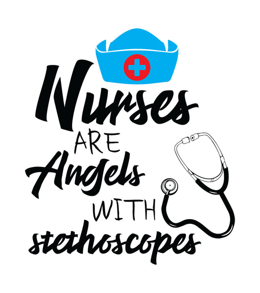 Nurses Are Angels With Stethoscopes DTF Transfer