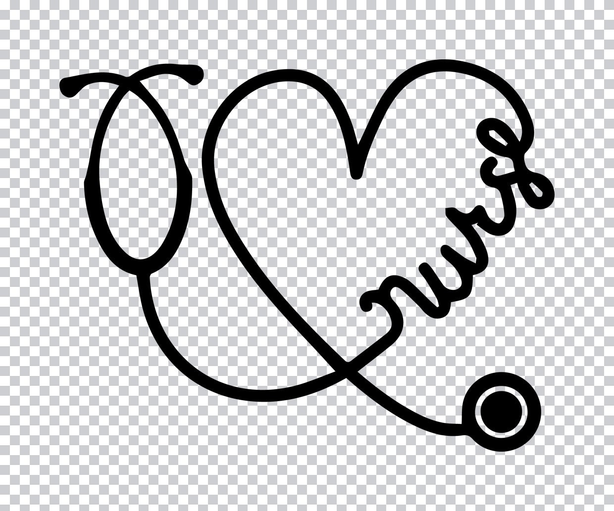 Stethoscope Heart Nurse DTF Transfer