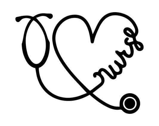 Stethoscope Heart Nurse DTF Transfer