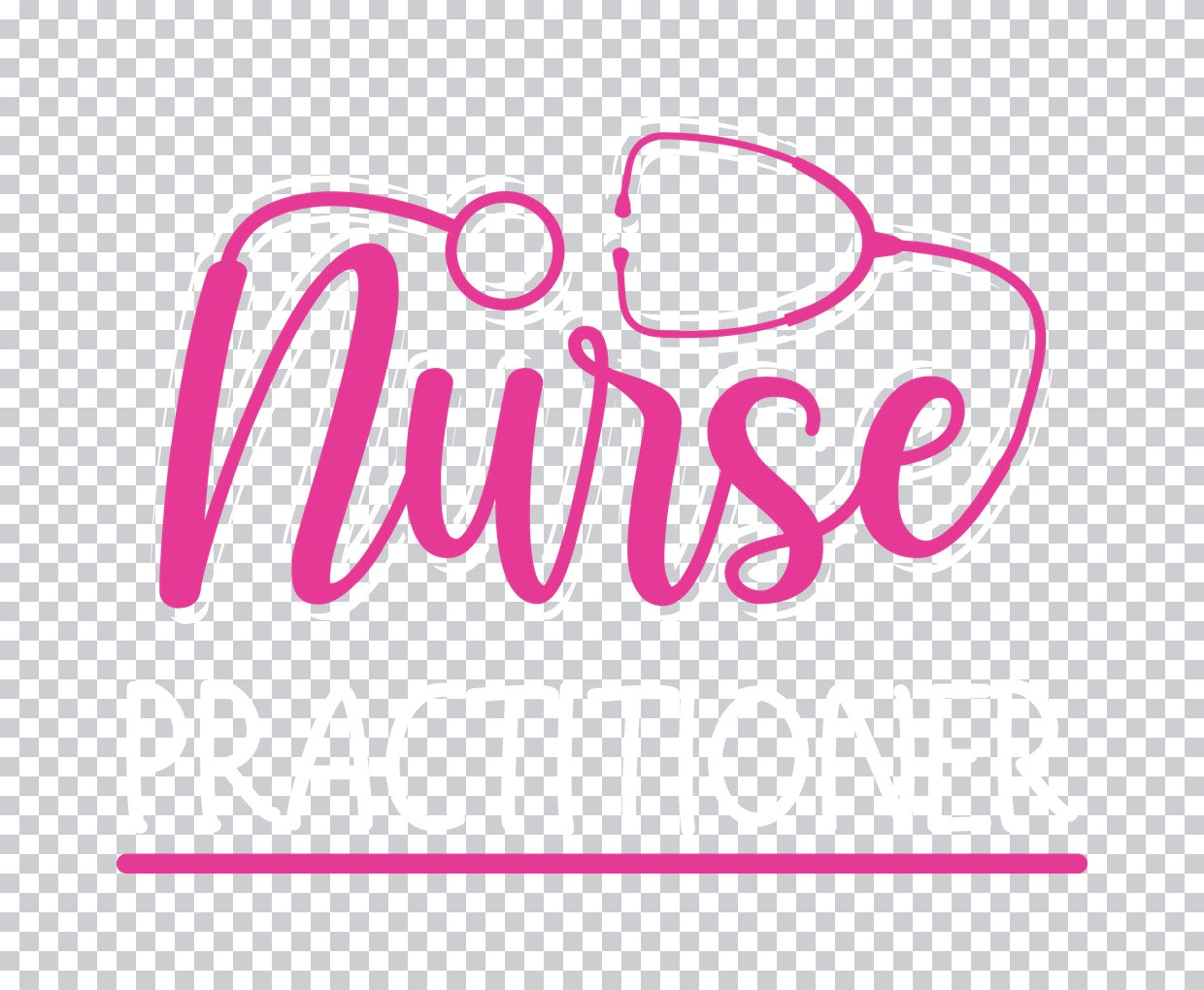 Pink Nurse Stethoscope DTF Transfer