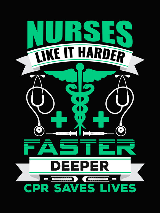 Nurses Like It Harder CPR DTF Transfer