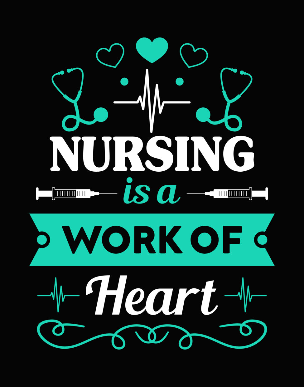 Nurse Work of Heart DTF Transfer