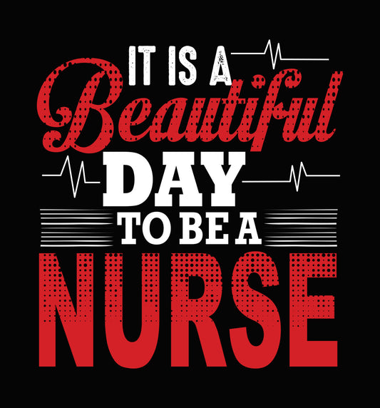 Beautiful Nurse Red Typography DTF Transfer