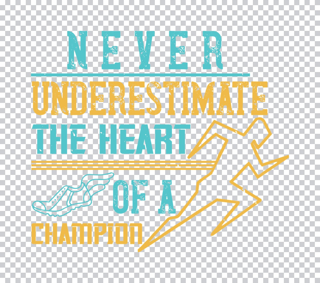 Heart of a Champion Runner DTF Transfer