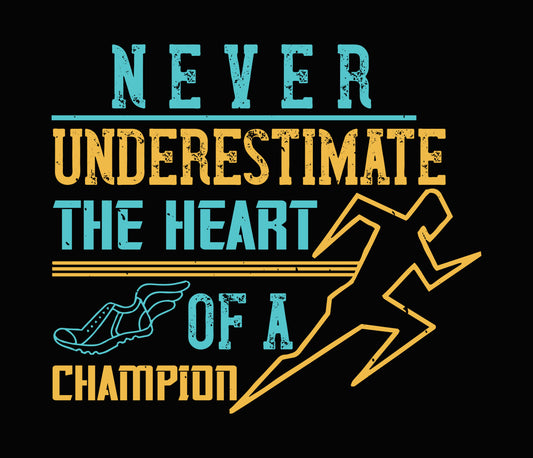 Heart of a Champion Runner DTF Transfer