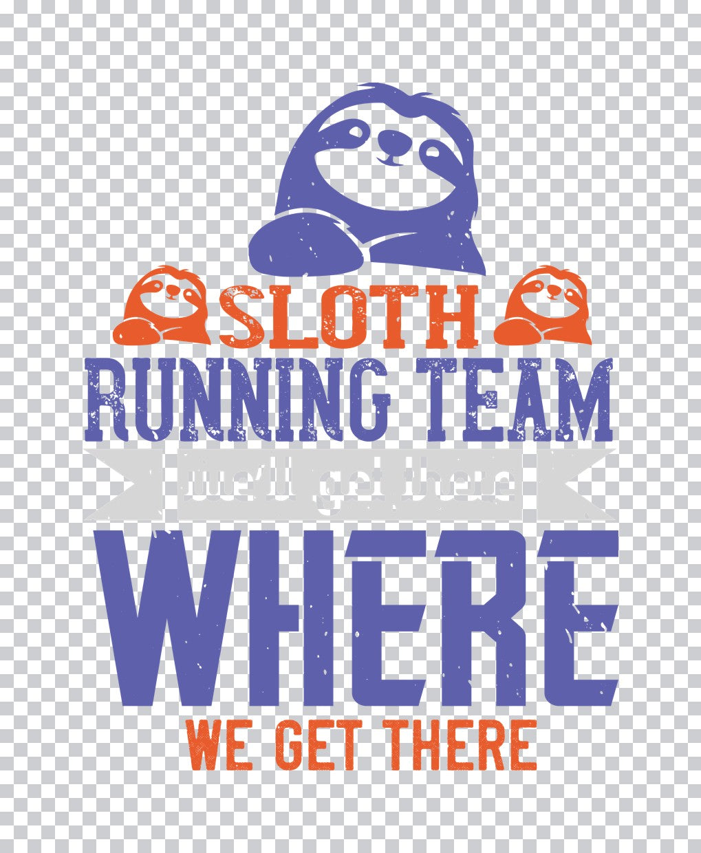 Sloth Running Team DTF Transfer