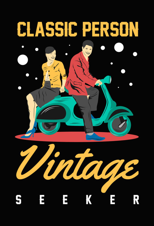 Classic Vintage Scooter Couple DTF Transfer