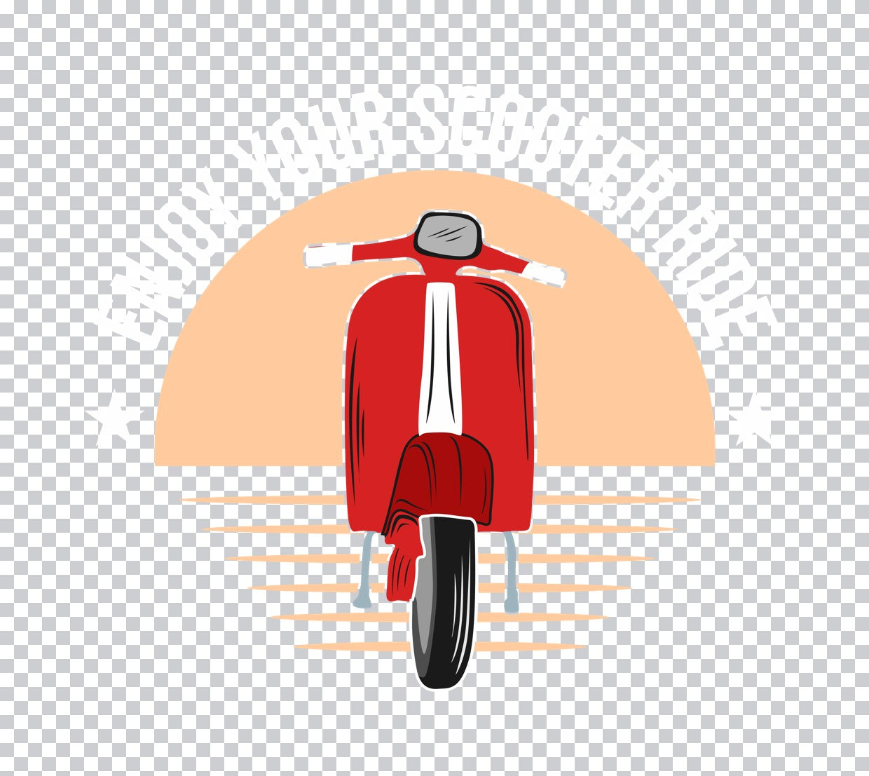 Red Scooter Sunset Ride DTF Transfer