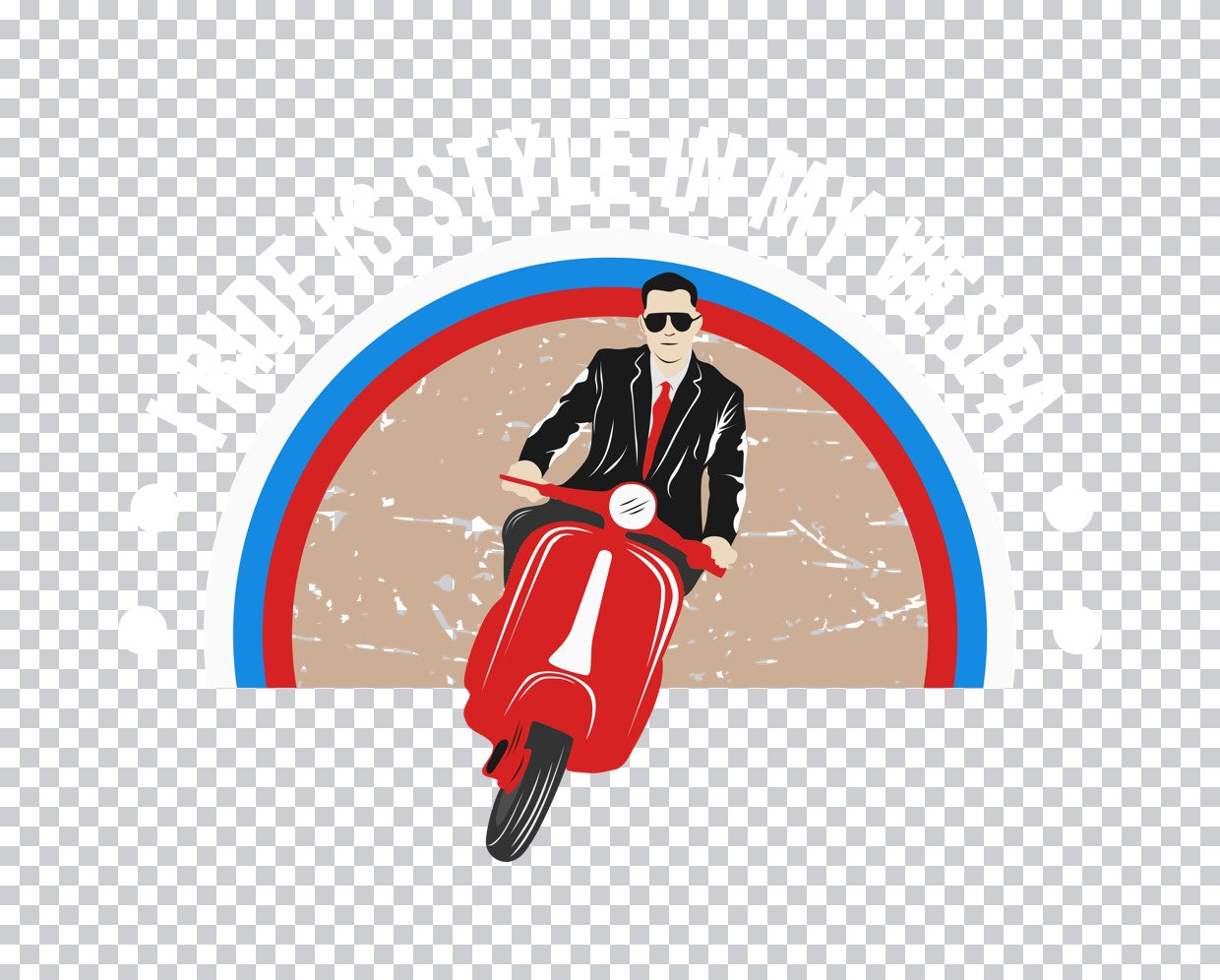 Dapper Scooter Rider DTF Transfer