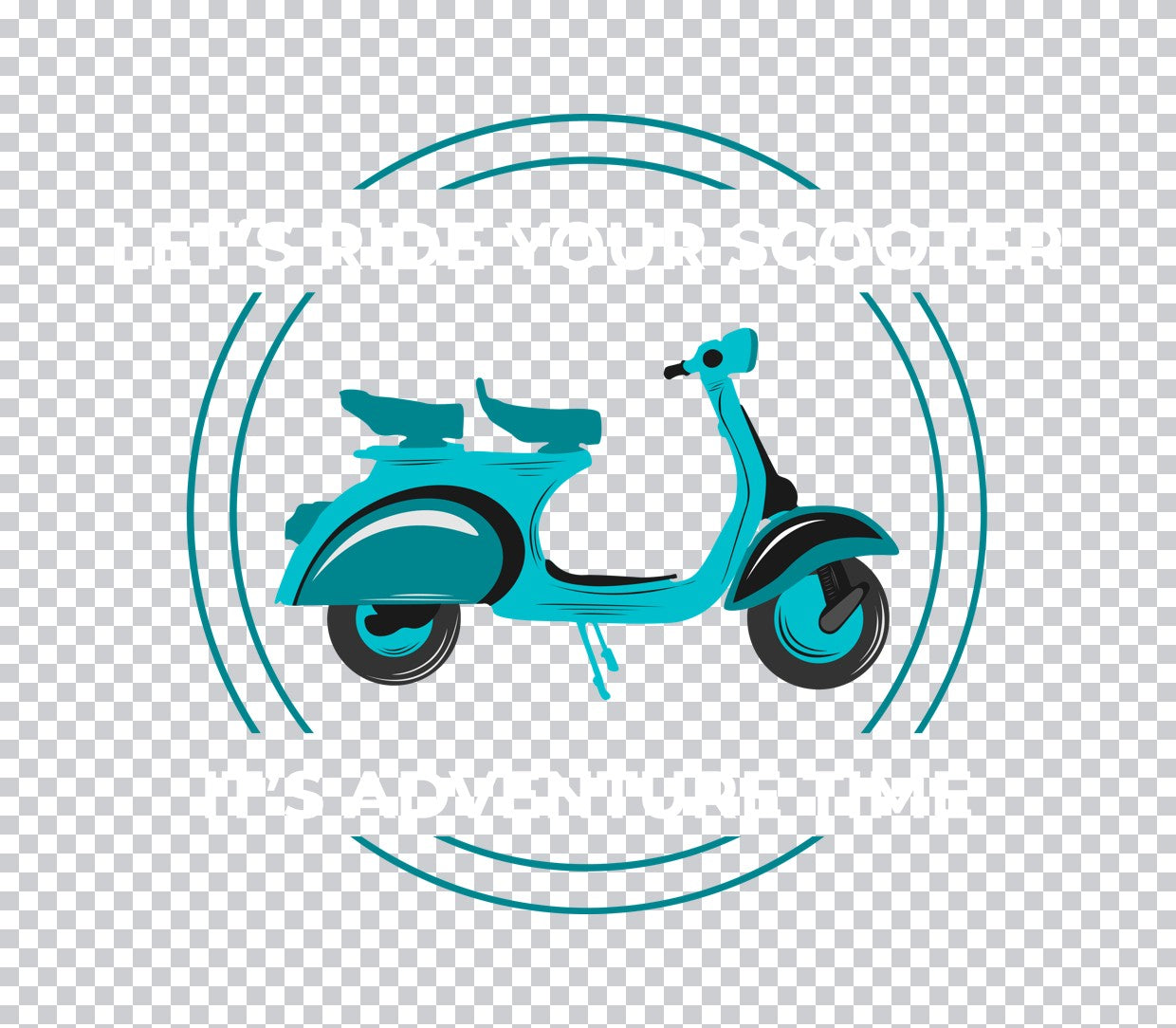 Vintage Teal Scooter DTF Transfer