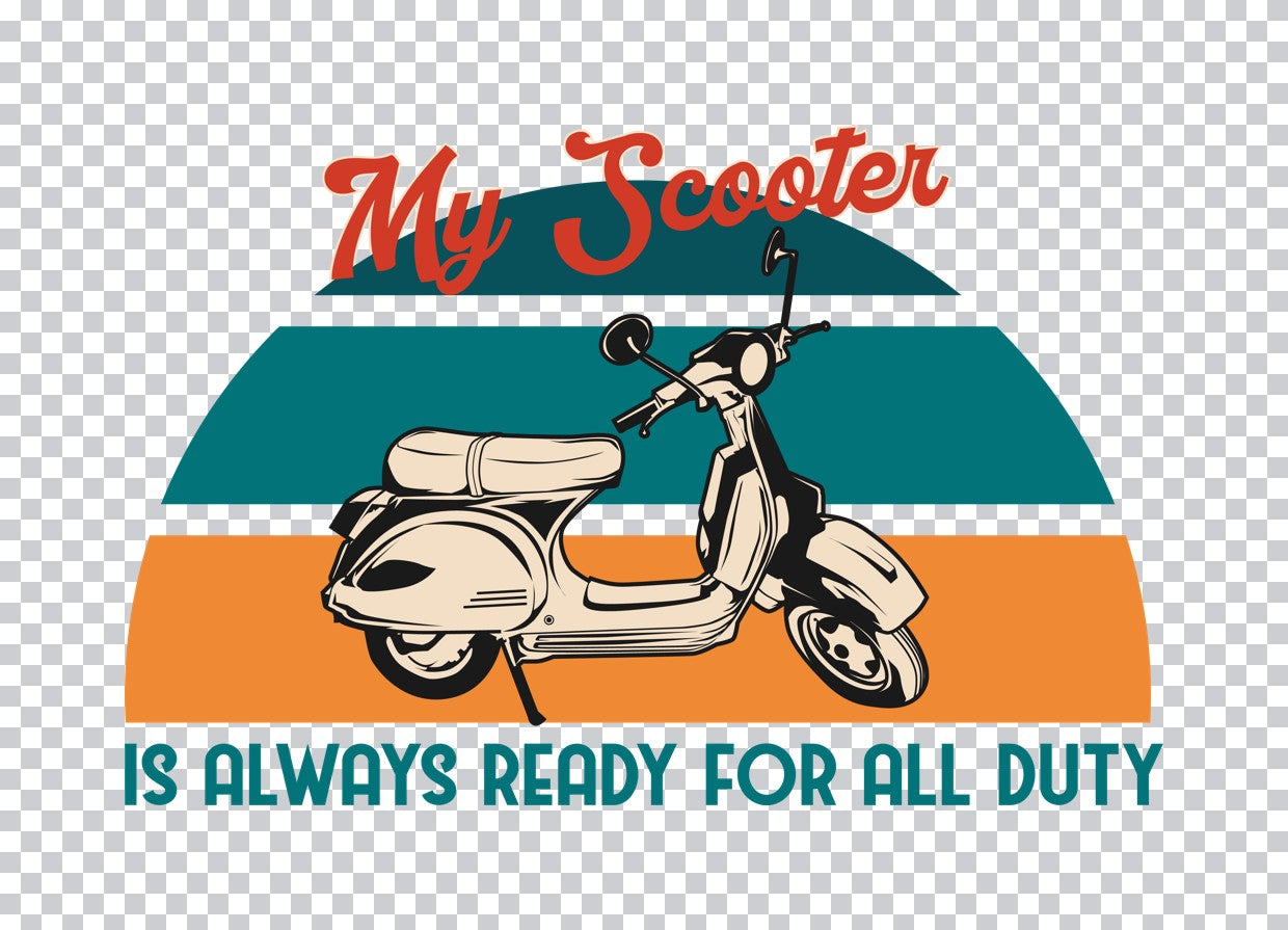 My Scooter Always Ready DTF Transfer